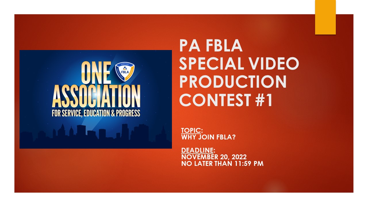 Video Contest #1 — Why Join FBLA? — Guidelines