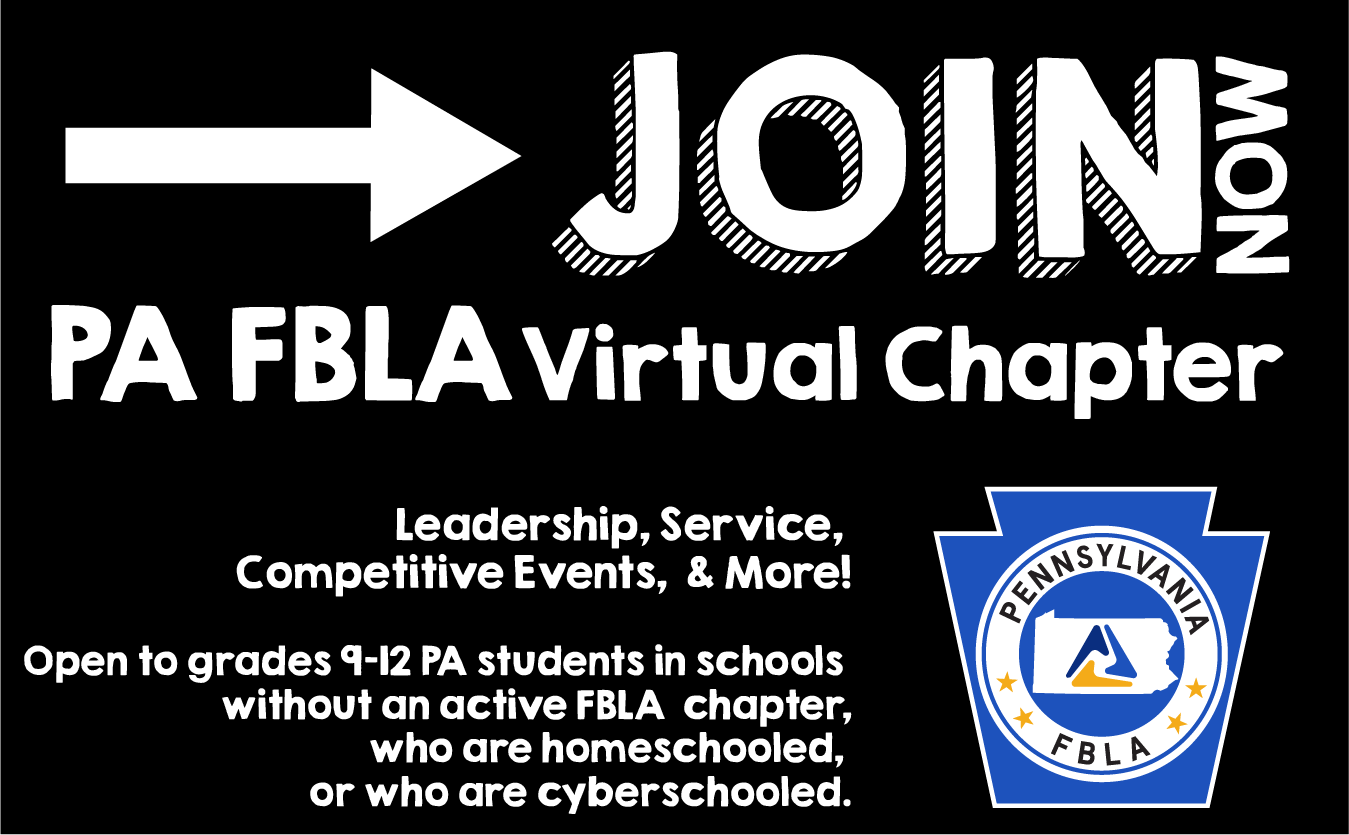 Join the PA FBLA Virtual Chapter // High School or Middle School Chapters!